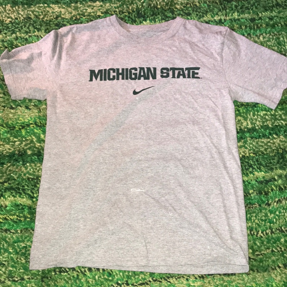 Nike Gray Michigan State Logo Tee